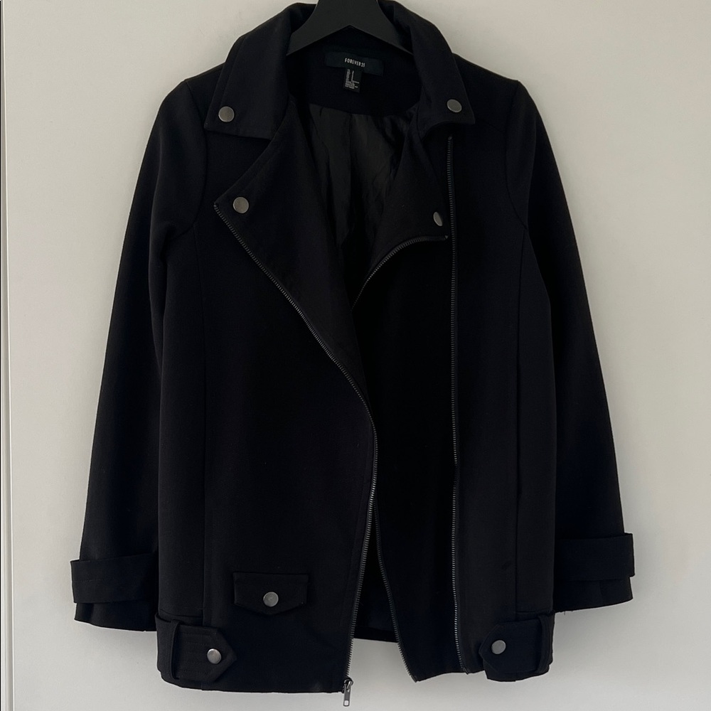 Forever 21 Black Moto Jacket Size Small